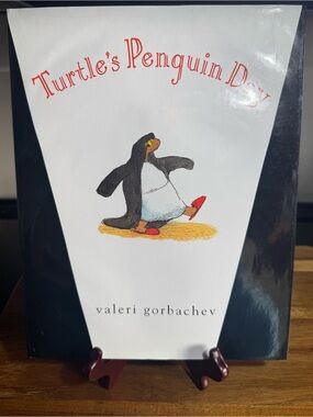 Turtle's Penguin Day Notebook - Black & White Cover